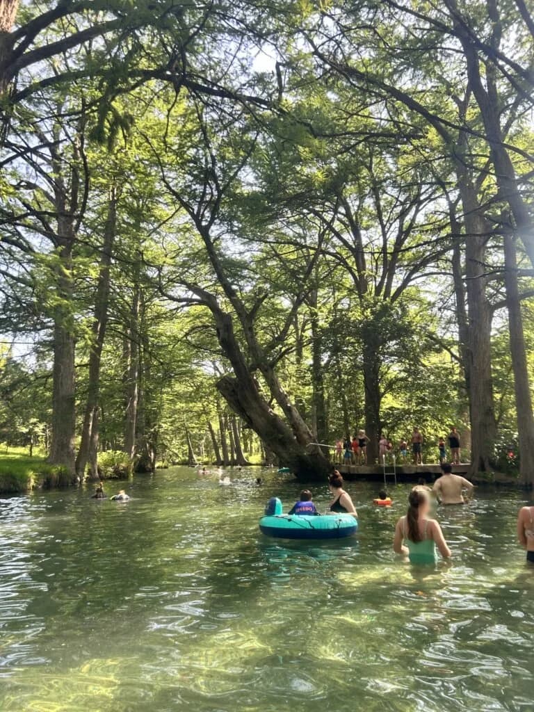 Blue Hole Regional Park swimming hole near Wimberley, Texas