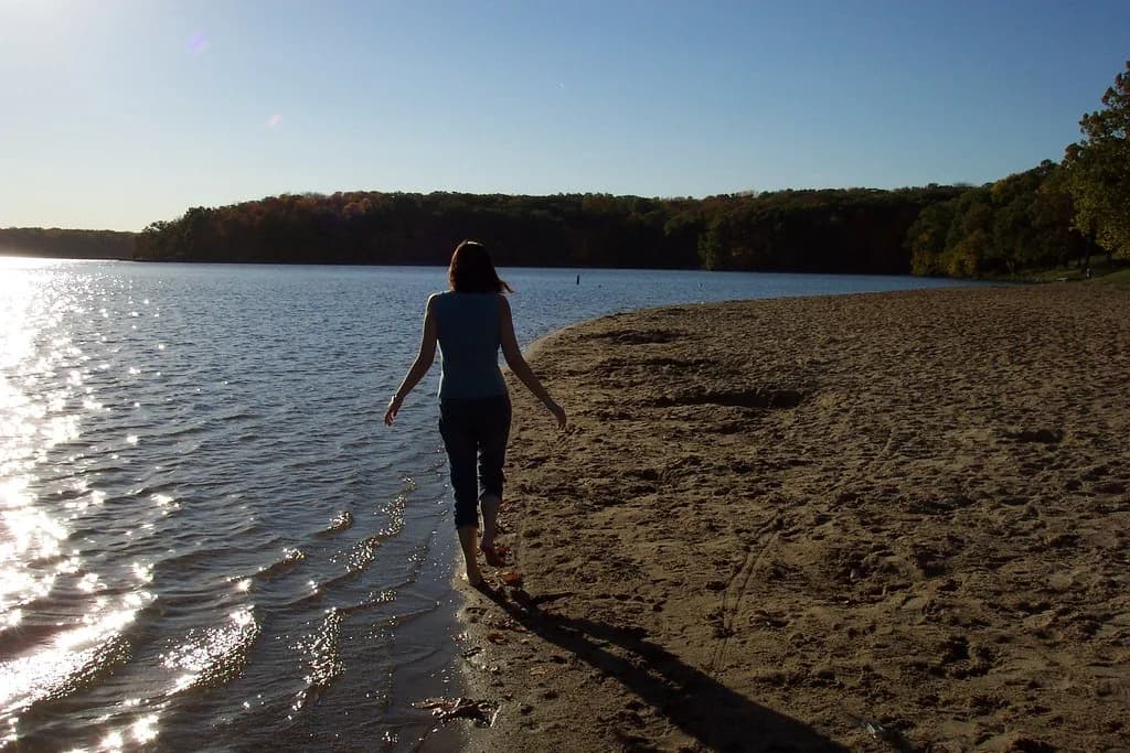Lake MacBride Beach swimming hole near Solon, Iowa