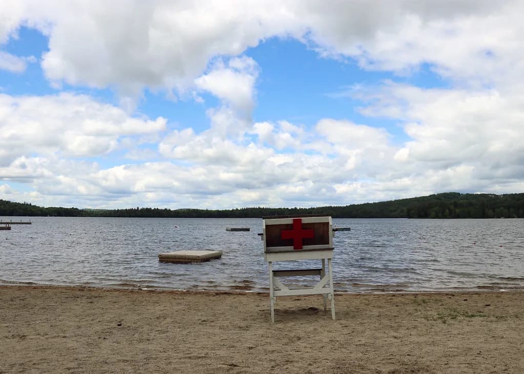 Bucklin Beach swimming hole near New London, New Hampshire
