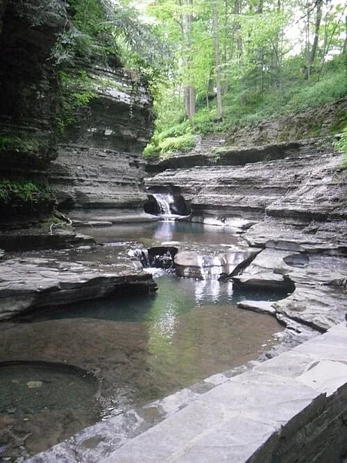 Buttermilk Falls swimming hole near Ithaca, New York