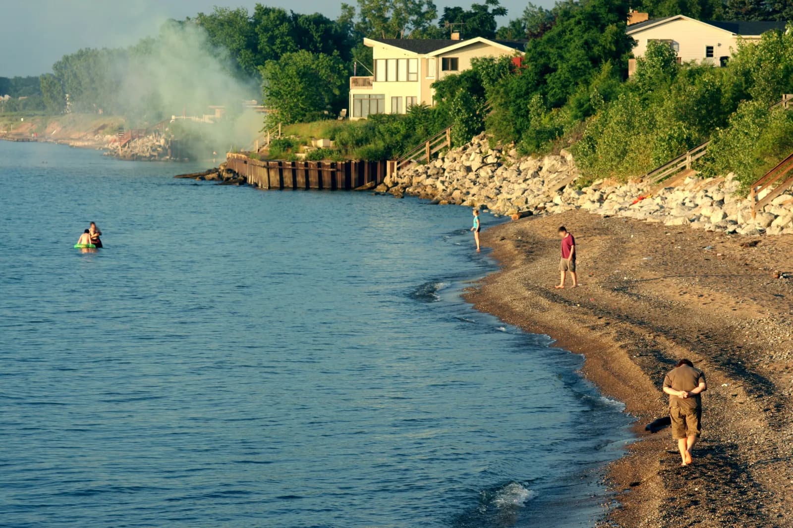 New Buffalo Beach swimming hole near New Buffalo, Michigan