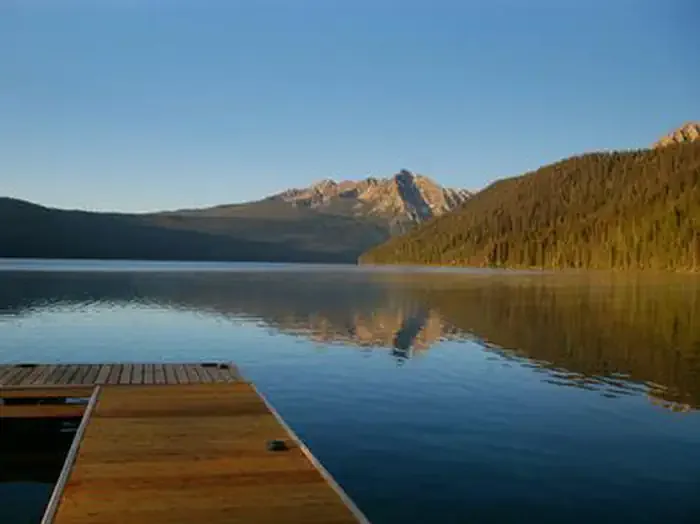 Orval Hansen Point Beach swimming hole near Lowman, Idaho