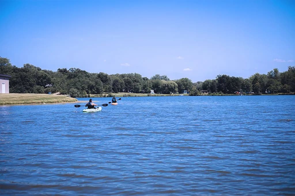 Woodhaven Beach swimming hole near Sublette, Illinois