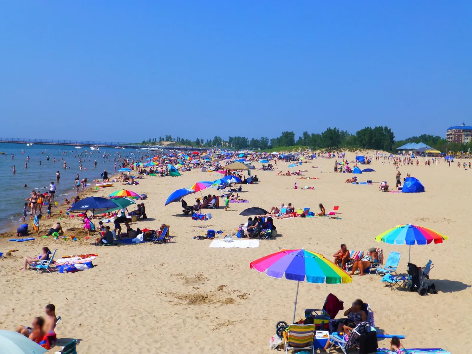 Silver Beach County Park swimming hole near St Joseph, Michigan