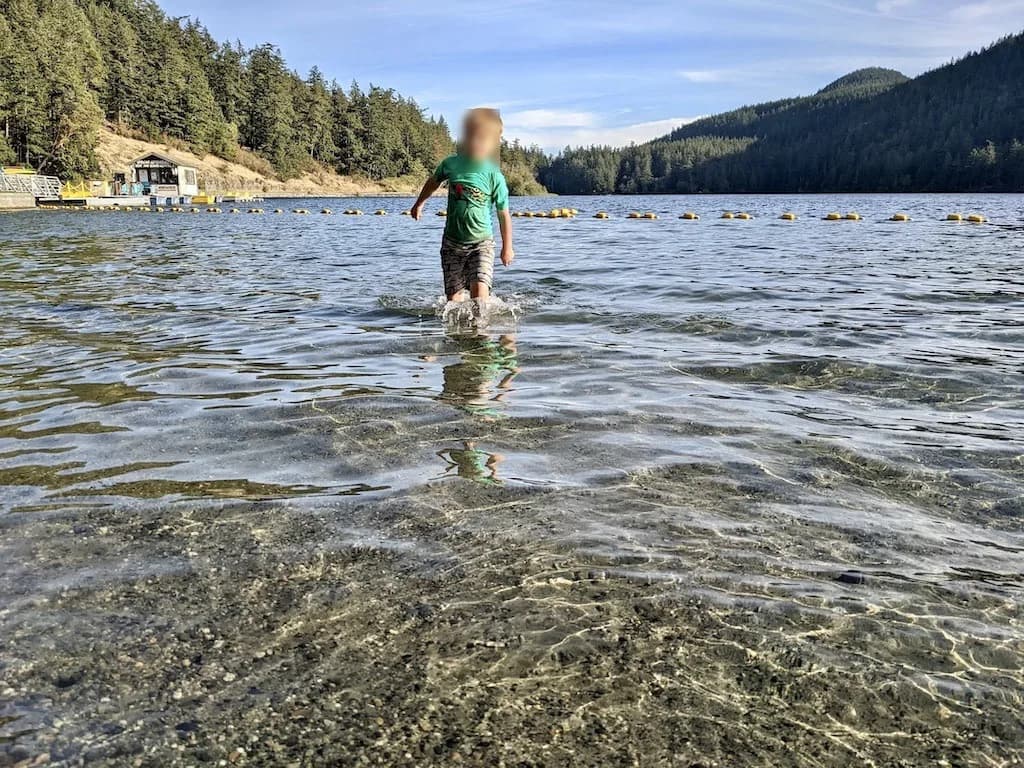 Cascade Lake Swim Beach swimming hole near Olga, Washington
