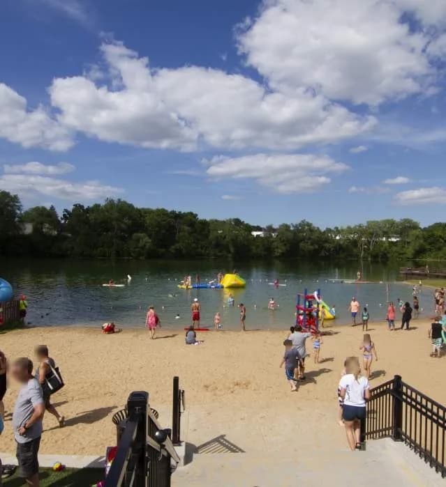Fireman's Park Beach swimming hole near Verona, Wisconsin