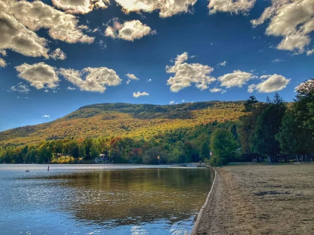 Elmore State Park Day Use Beach swimming hole near Lake Elmore, Vermont