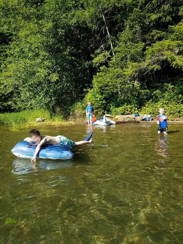 Skokomish Lake Cushman Public Day-use Area swimming hole near Hoodsport, Washington