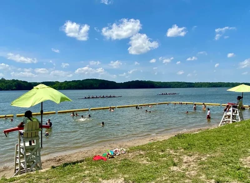 Eagle Creek Park Beach swimming hole near Indianapolis, Indiana