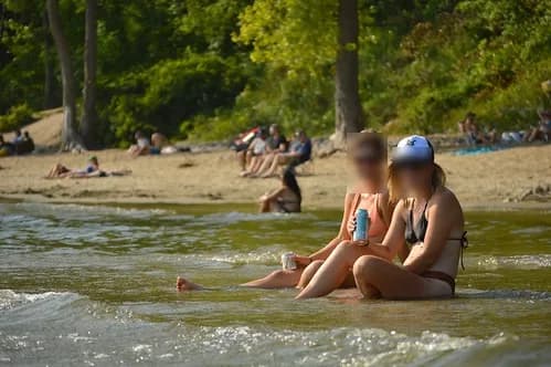 Leddy Beach swimming hole near Burlington, Vermont