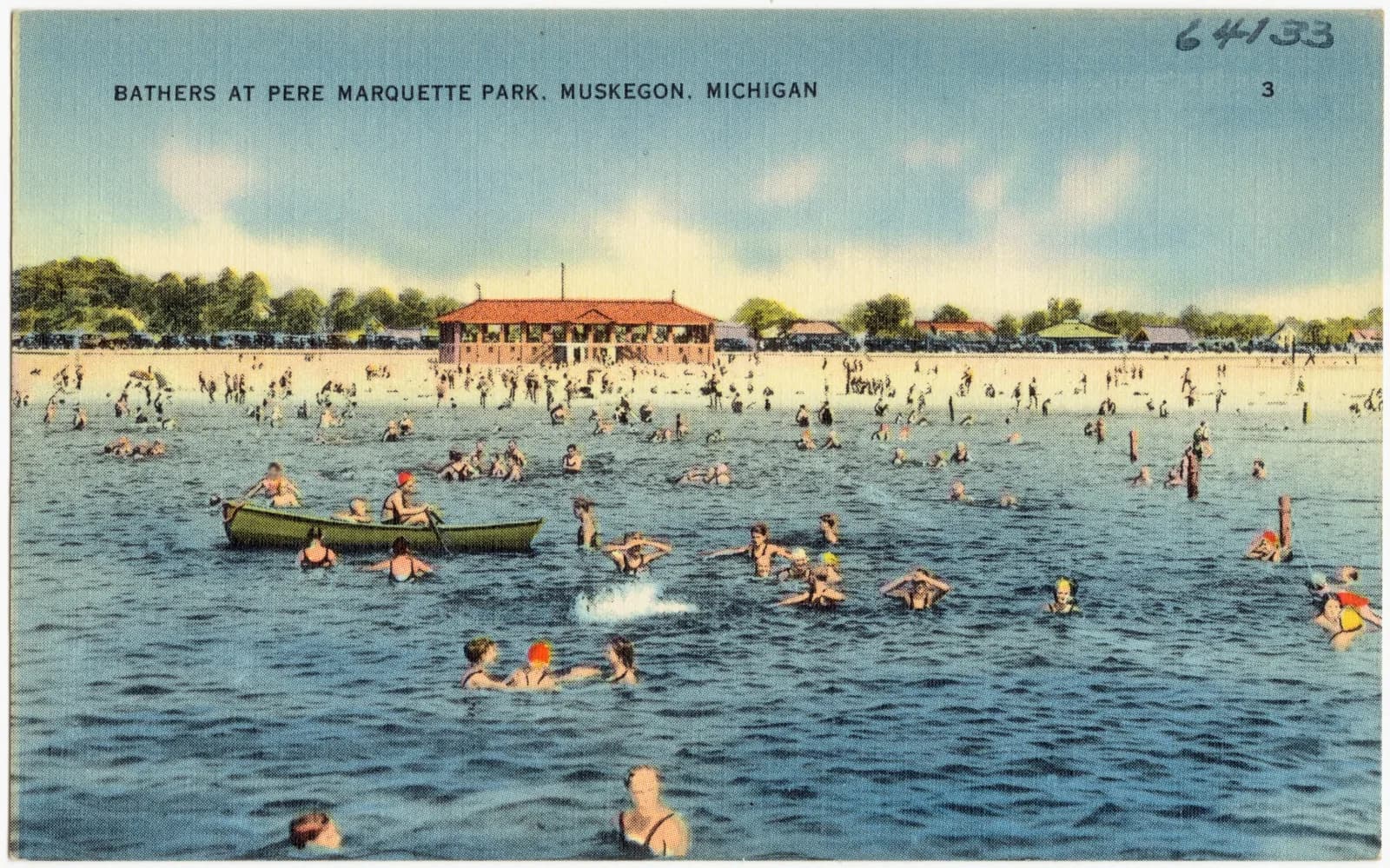 Muskegon Beach swimming hole near Muskegon, Michigan