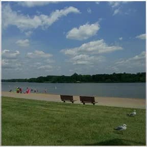 Bluebell Beach & Flint River Bike Path swimming hole near Flint, Michigan