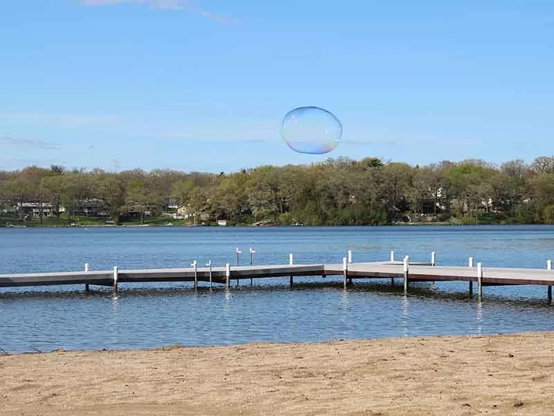 Loch Lomond South Beach swimming hole near Mundelein, Illinois