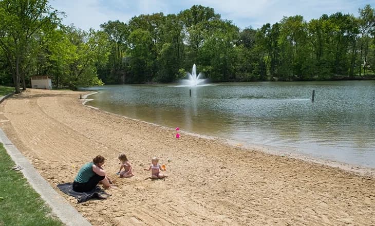 Wallace Lake Park swimming hole near Berea, Ohio