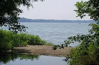 Lake Kegonsa State Park Beach swimming hole near Stoughton, Wisconsin