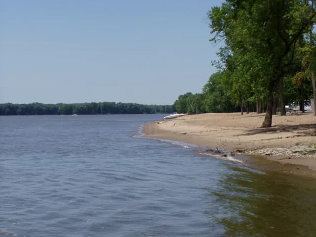 Buffalo Shores Beach swimming hole near Andalusia, Iowa
