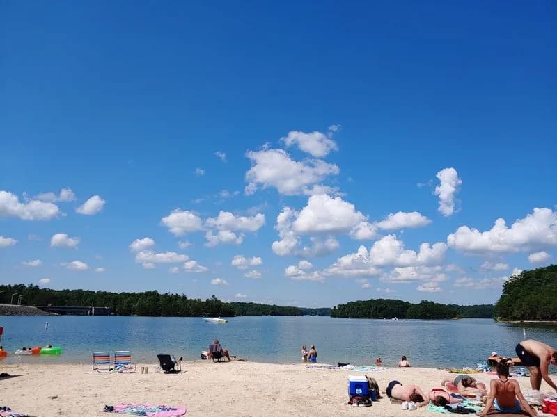 Spillway Beach swimming hole near Corbin, Kentucky