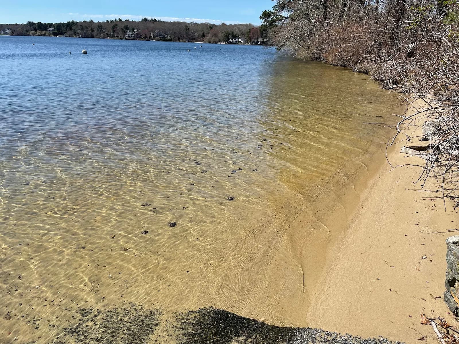 Wequaquet Lake Beach swimming hole near Centerville, Massachusetts