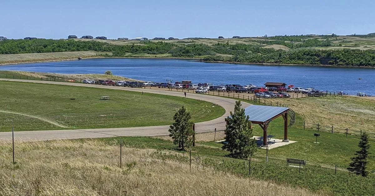 Harmon Lake Swimming Beach swimming hole near Mandan, North Dakota