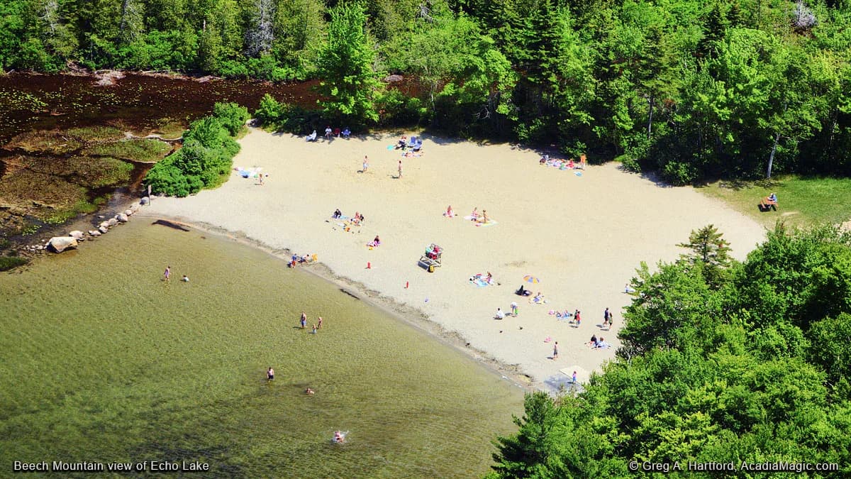 Echo Lake Beach swimming hole near Mt Desert, Maine