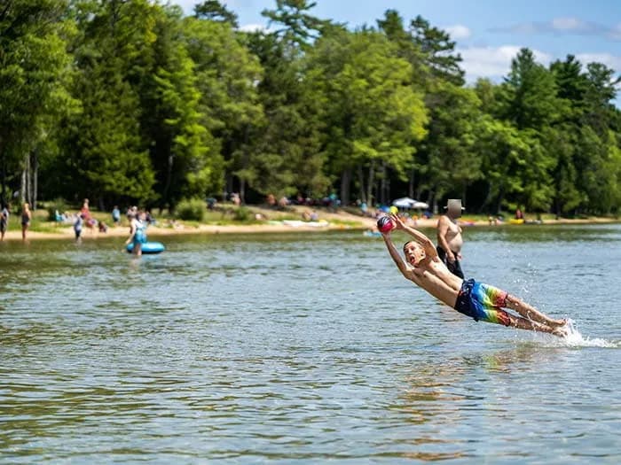 Higgins Lake Beach swimming hole near Roscommon, Michigan