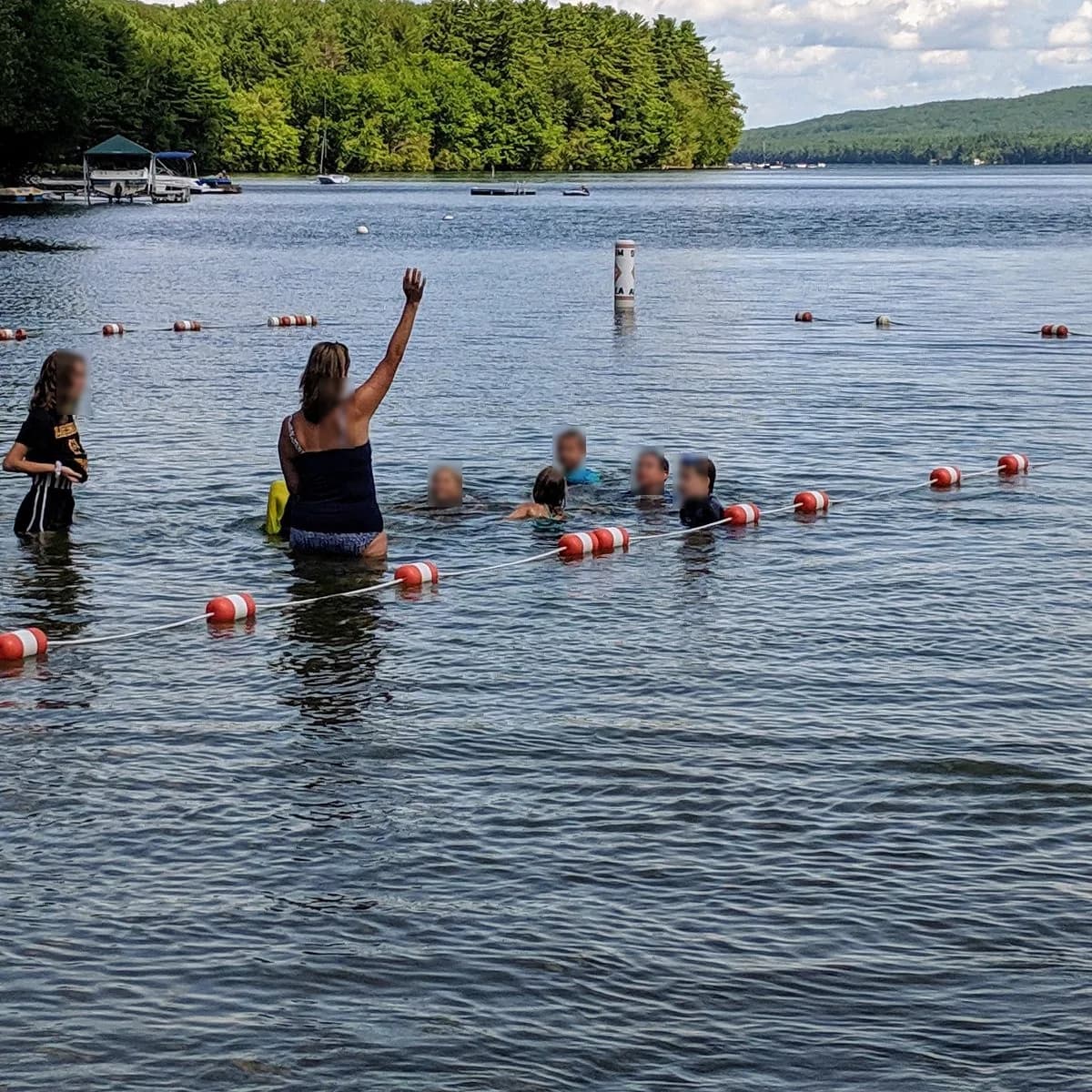 Casco Public Beach swimming hole near Casco, Maine
